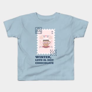 Wintertime Holidays Christmas xmas hot chocolate lover stamp Kids T-Shirt